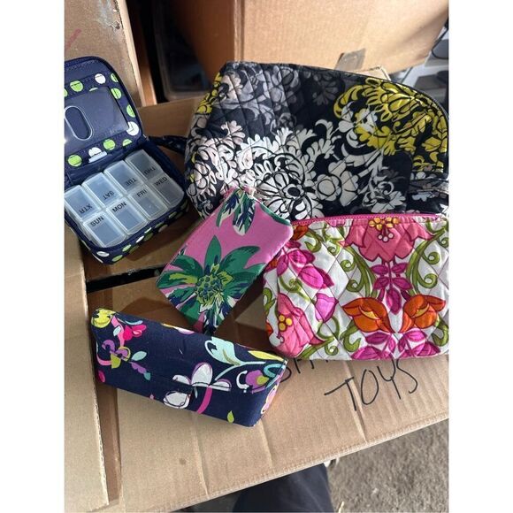VERA BRADLEY accessory bundle, makeup bag, pill case, eye glass case, card holde - Picture 2 of 3